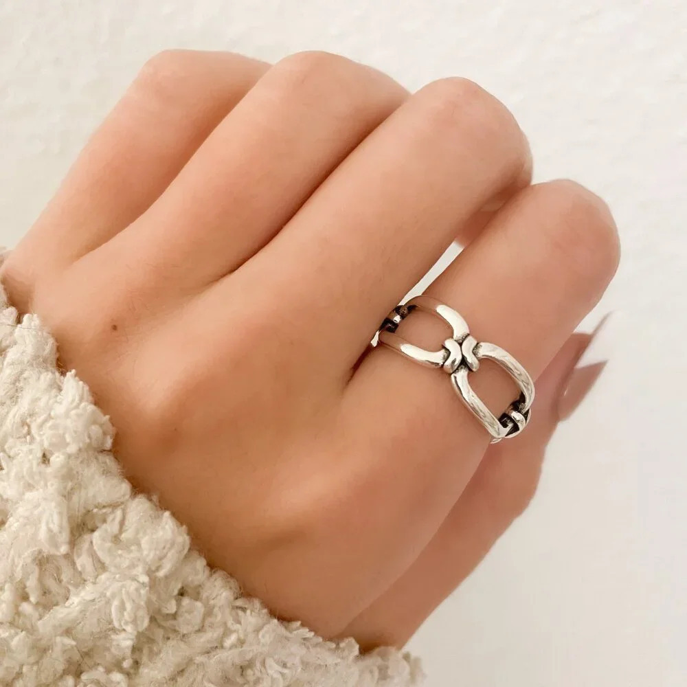 925 Sterling Silver Minimalist Ring Modern Ring Knot Ring Geometric Ring